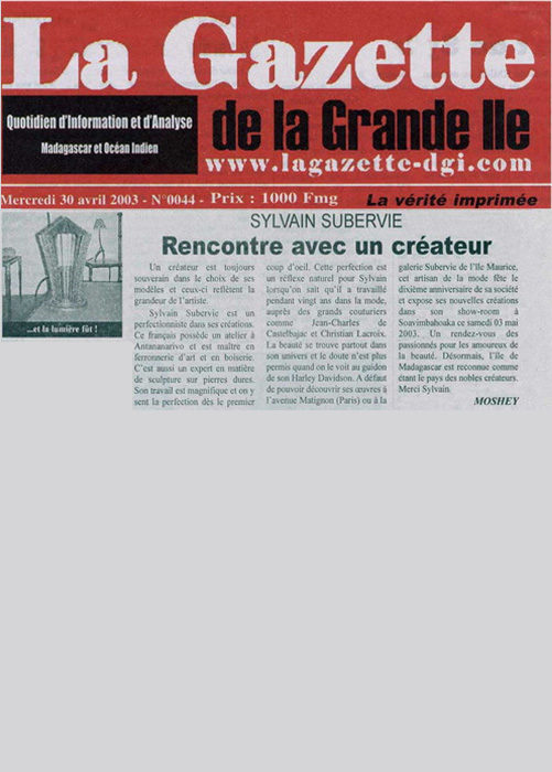 La Gazette Avril 2003