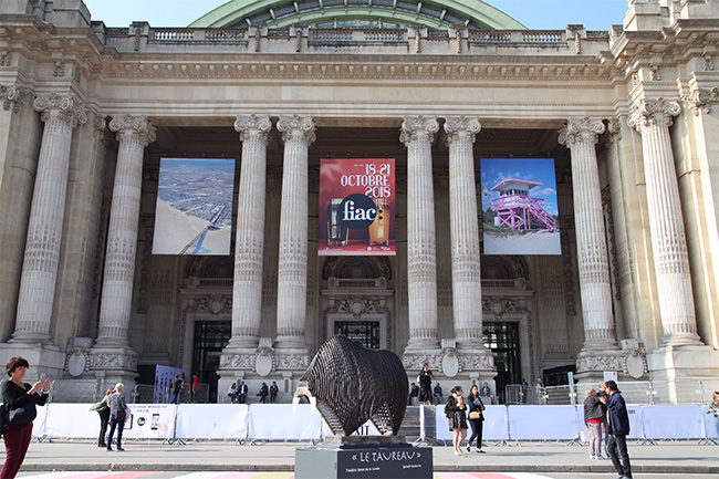 Fiac 2018, sculpture le « Taureau » en présentation , une rencontre de 2 Artistes, une oeuvre à 4 mains…